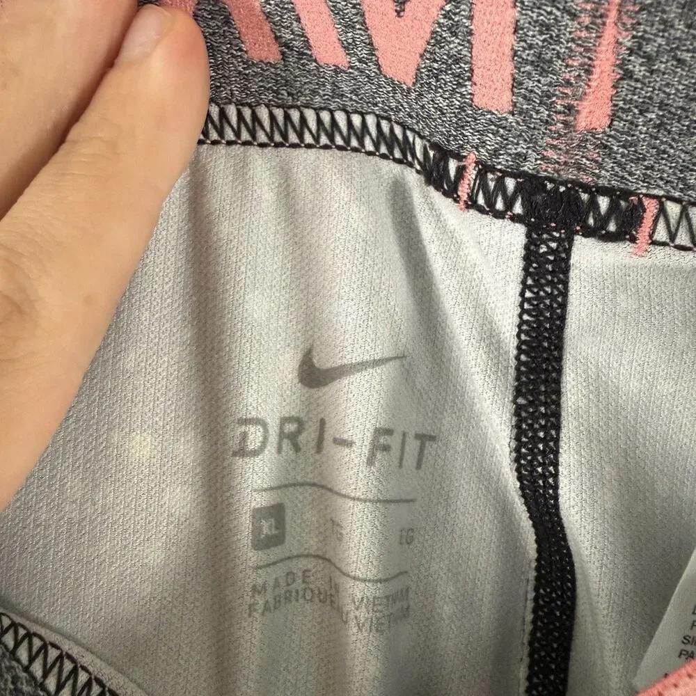 Nike Pro Leggings Youth Girls XL Black Speckled Pull On Dri Fit 28